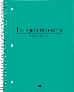 NOTEBOOK 10.5x8 70SH 1 SUB TEAL