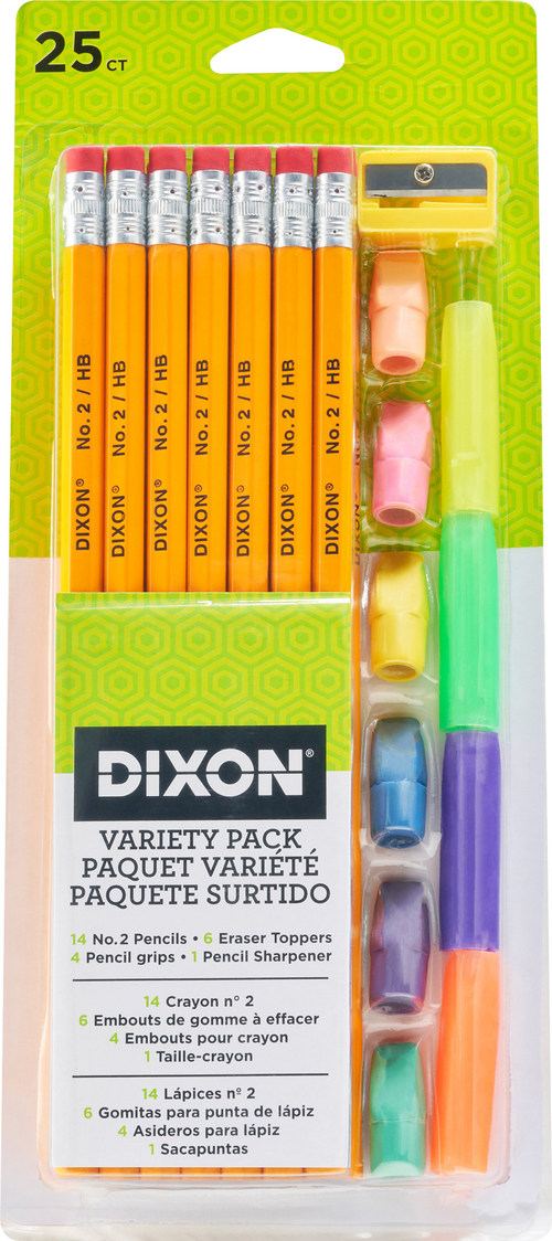 PENCIL 25CT GRIP/ERASER/SHARPE