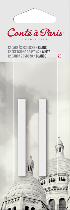 CRAYON SKETCH 2PACK WHITE 2B CARD
