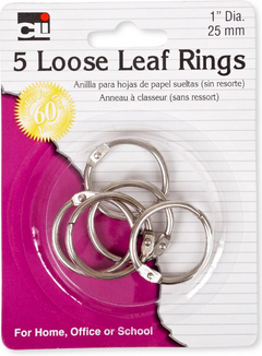 LOOSE LEAF RINGS 1IN 5PK