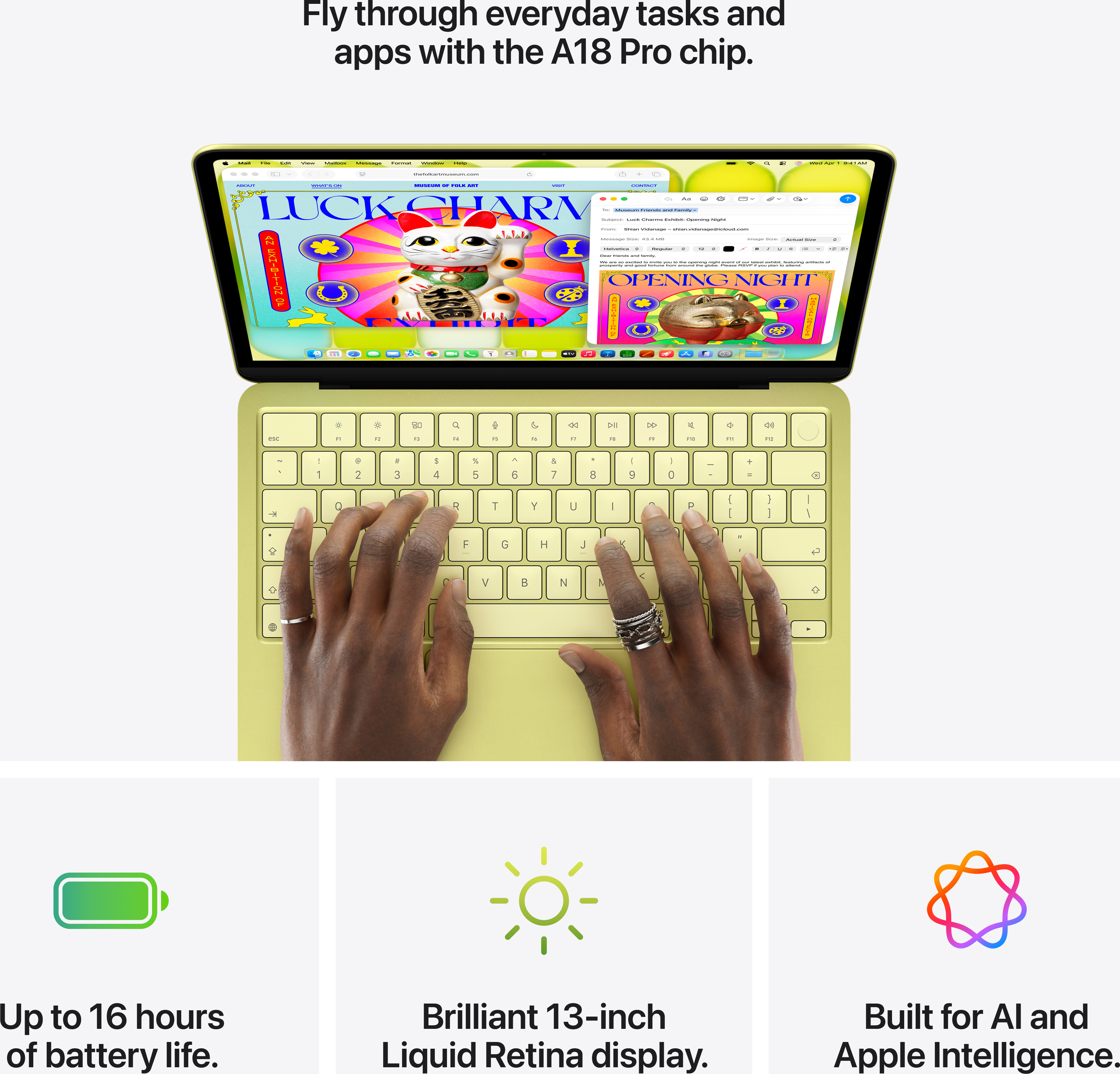 Apple 13-inch MacBook Neo: Apple A18 Pro chip with 6‑core CPU and 5‑core GPU, 8GB, 512GB SSD, Touch ID - Blush